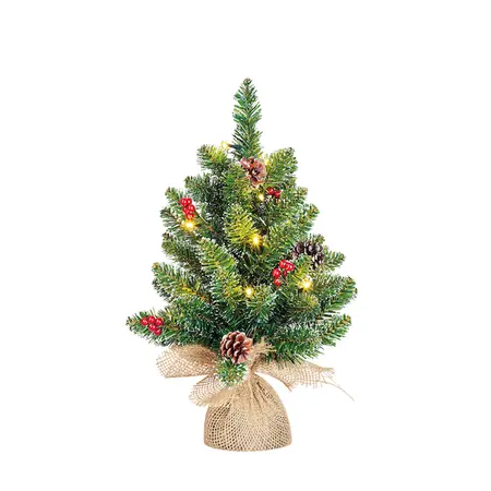 Creston kerstboom led werk op batterijen  met burlap